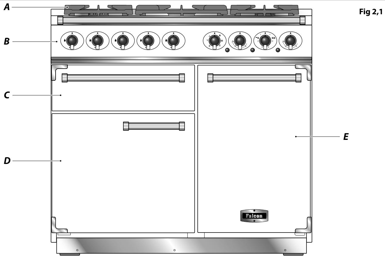 FALCON PROFESSIONAL MERCURY 1000 INDUCTION - Vue d'ensemble de la cuisinière - 1