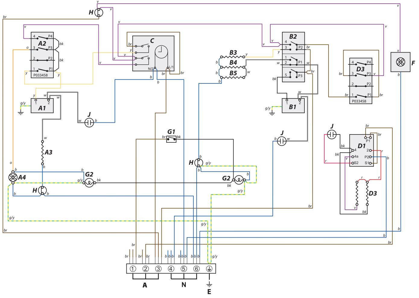 FALCON MODERN TOLEDO 110 CERAMIC - Circuit Diagram: Conventional Oven - 1