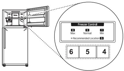 LG GTB744PZHZD - Setting the Freezer Temperature Level (1-8) - 1