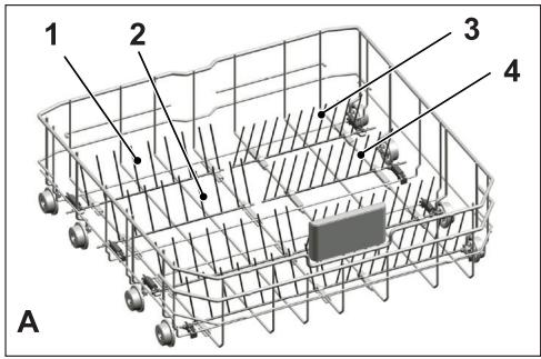 BEKO TDFV15315W - Picots rabattables du panier inférieur - 1