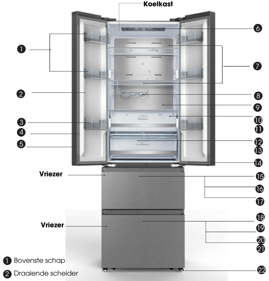 HISENSE RF632N4WFF - Installeren van het onderste schap - 4