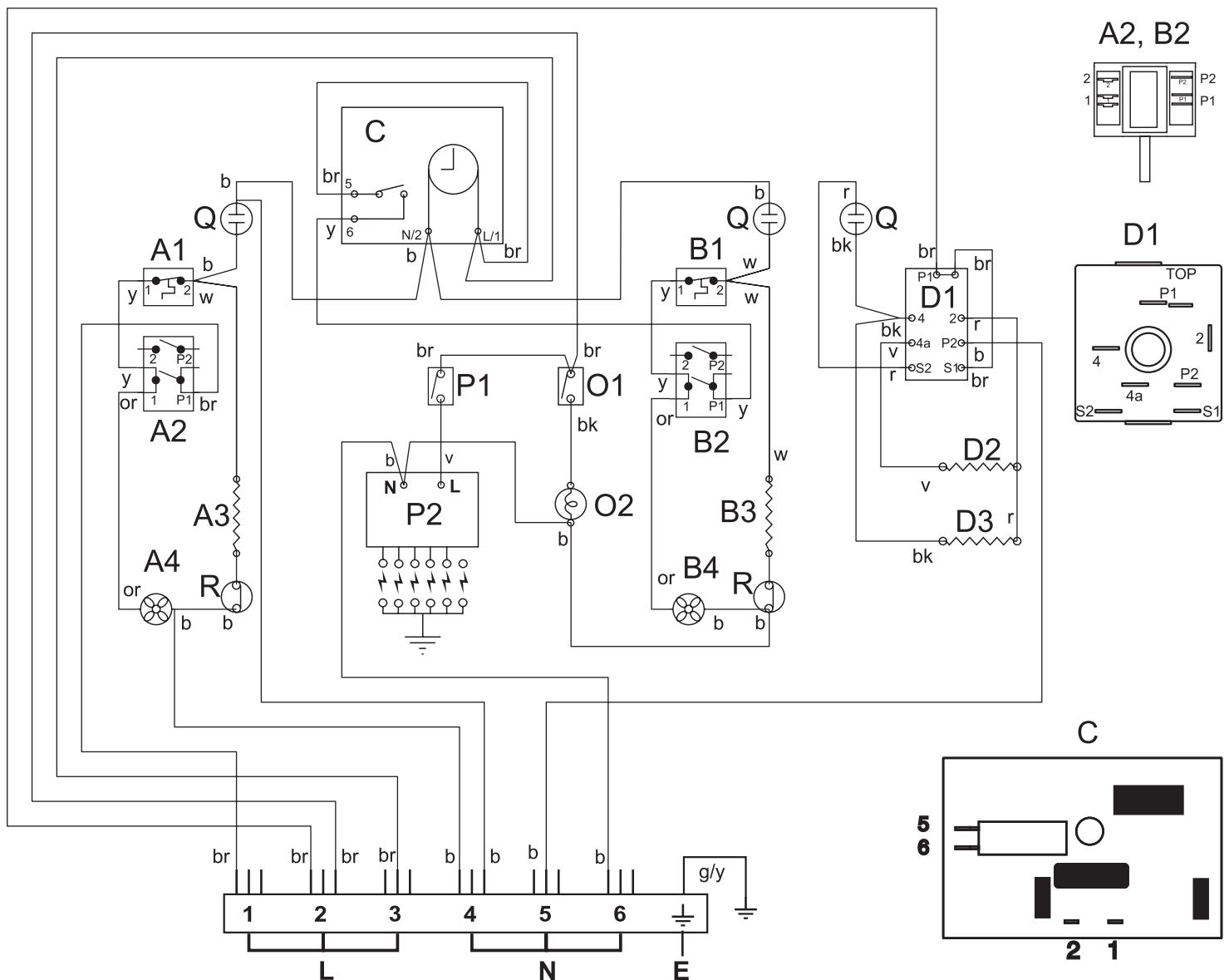 FALCON KITCHENER 100 DUAL FUEL - Schéma de câblage - 1