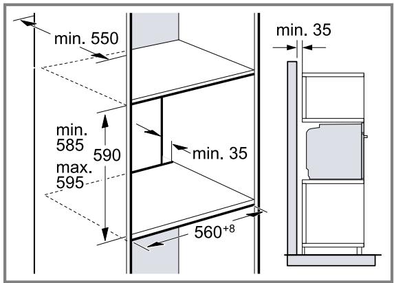 BOSCH HBG7741B1 - HBG7741W1 - Installation in a tall unit - 1