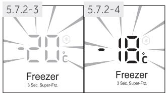 5.7.2-3 5.7.2-4 Freezer 3 Sec. Super-Frz. - 18°C Freezer 3 Sec. Super-Frz.