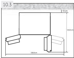 10.3 10 cm 100.3 cm 106.8 cm