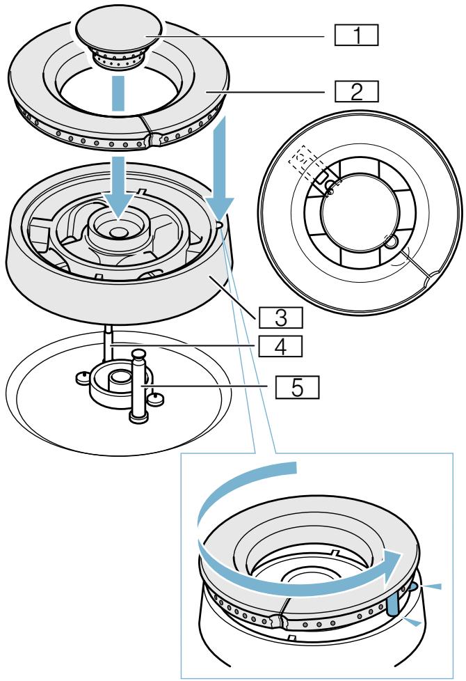 GAGGENAU VG415211  -  VG415215 -  VG415211 - Onderdelen van de wokbrander - 1
