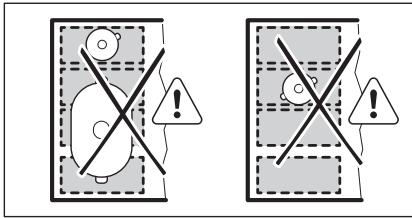 ELECTROLUX EIV654 - EIV654 - Неправилно поставување на посудата за кување: - 1