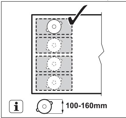 ELECTROLUX EIV654 - EIV654 - Diametrul i poziţia vasului - 1