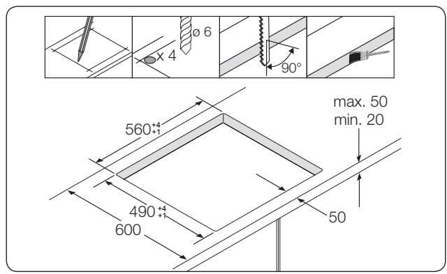 SAMSUNG NZ64M3707AK/UR  -  NZ64M3707AK/UR - Installation sur le plan de travail - 3