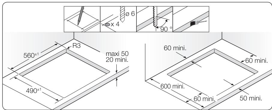 SAMSUNG NZ63H57470K/EF  -  NZ63H57470K/EF - INSTALLATION DE L'APPAREIL SUR LE PLAN DE TRAVAIL - 3