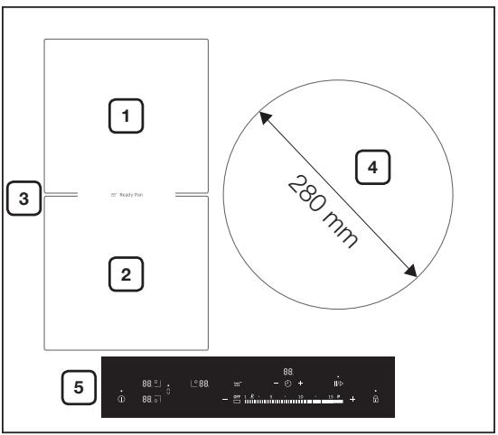 SAMSUNG NZ63H57470K/EF  -  NZ63H57470K/EF - ZONES DE CUISSON - 1