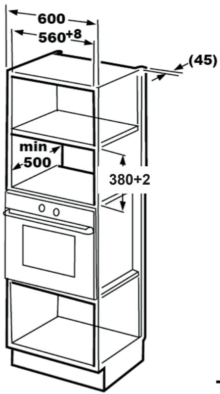 GRUNDIG GMI3240B - Wymiary mebli do montazu zabadowanego - 1