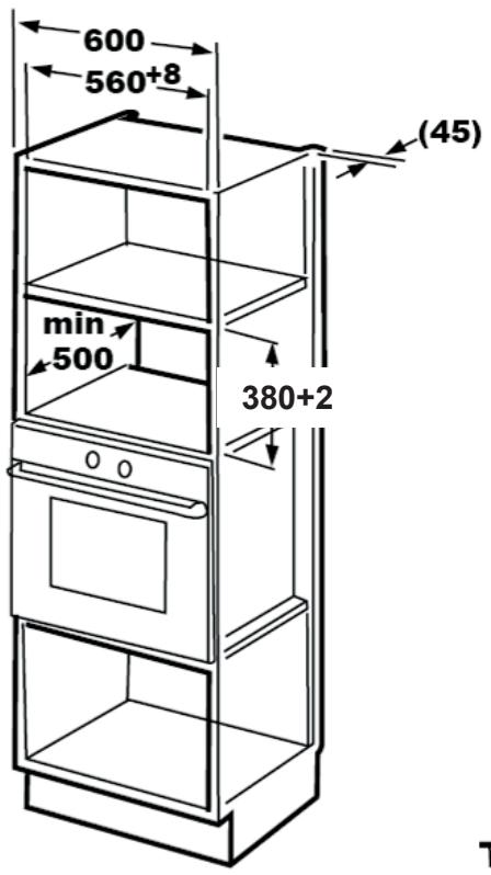 GRUNDIG GMI3240B - Möbelabmessungen für die integrierte Installation - 1