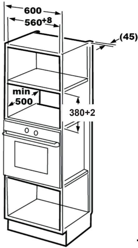 GRUNDIG GMI3240B - Dimensiunile mobilierului pentru instalarea incastrata - 1