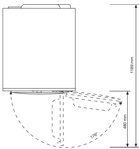 ASKO T611HX.W - T611HX.W - Ouverture du hublot du sèche-linge (vue de dessus) - 1