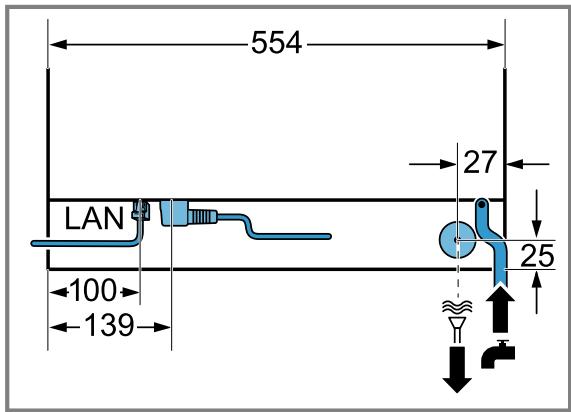 GAGGENAU BSP270111  -  BSP270131 -  BSP270111 -  BSP270101 - Position des raccordements - 1