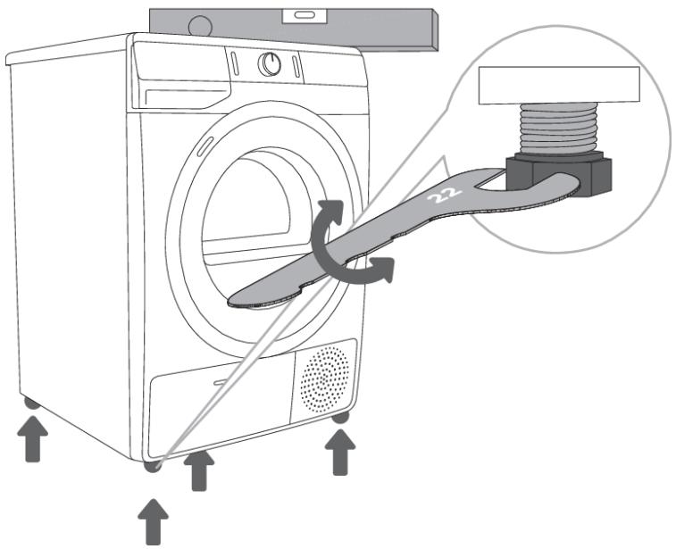 GORENJE DEH92/G  -  DEH92/G - Réglage des pieds du sèche-linge - 1