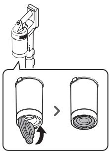 Diagram illustrating a mechanical device transforming a cylindrical container into a larger cylindrical container, with an arrow indicating the process.