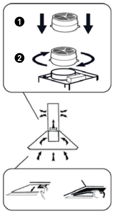 VALBERG CIH 90 EGK 302C  -  CIH 90 EGK 302C - Installing the activated charcoal filter (cut-out) - 1