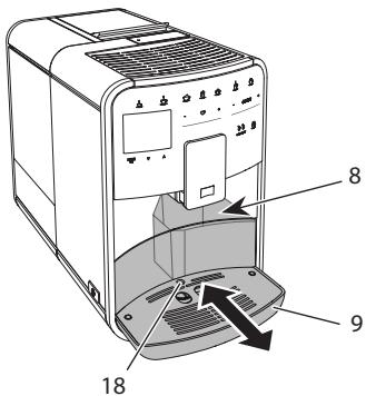 MELITTA CAFFEO BARISTA TS - Vaciar la bandeja de goteo y el cajón para posos de café - 1