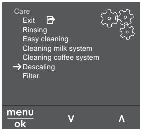 MELITTA CAFFEO BARISTA TS - Calling up submenus - 1