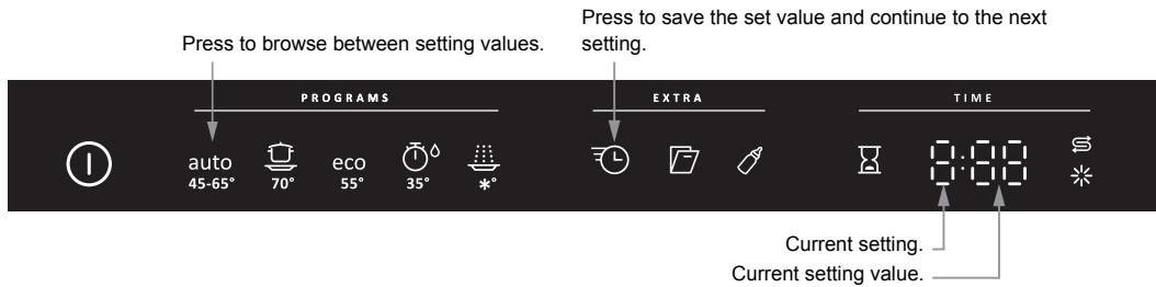 GORENJE GV66261 - Navigate the settings menu: - 1