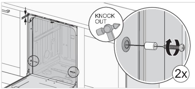 ASKO DBI2348IB.B - Screw the dishwasher into place with two extra screws - 1