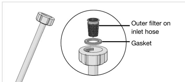 ASKO DBI644MIB.S/1 - Unblocking the inlet hose filter - 1