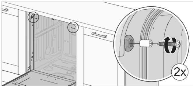 ASKO DBI644MIB.S/1 - Screwing the dishwasher into place - 1