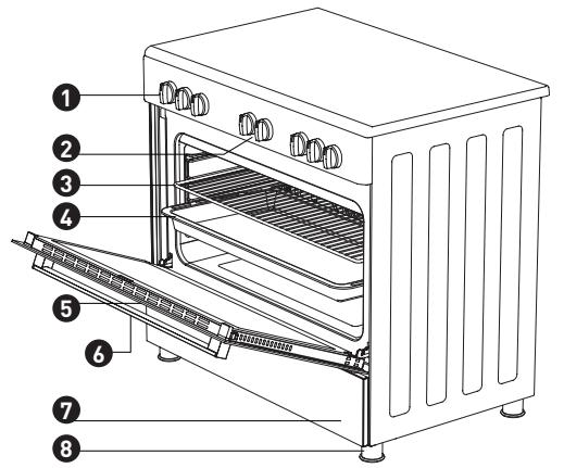 VALBERG MC 90 5MFC D K 034T - MC 90 5MFC D X 034T - MC 90 5MFC D K 034T - Cocina a gas conorno eletrico - 1