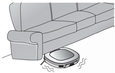 LG VR1126TS  -  VR1126TS - Par un message vocal "L'aspirateur robot ne peut pas continuer son nettoyage. Vérifiez la zone autour." - 1