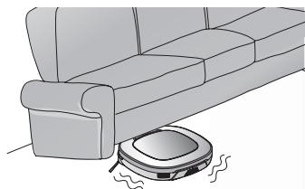 LG VR9647PS  -  VR9647PS - Par un message vocal "l'aspirateur robot ne peut pas continuer son nettoyage. vérifiez la zone autour. - 1