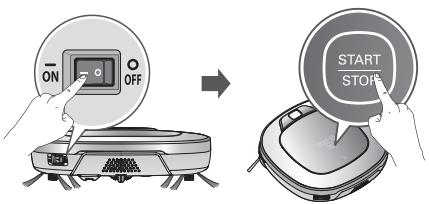 LG VR9647PS  -  VR9647PS - Mettez l'aspirateur robot sous tension. (P16) - 1