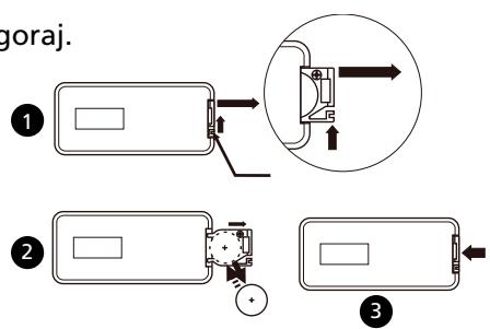 QLIMA LK1051 - KAKO ZAMENJATI BATERIJO DALJINSKEGA UPRAVLJANJA - 1