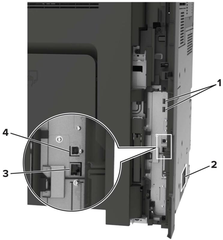 LEXMARK CS921DE - Connexion des câbles - 4