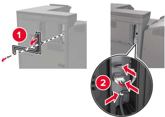 LEXMARK CS921DE - Installation de l'unité de finition d'agrafage/perforation ou l'unité de finition de livret - 13