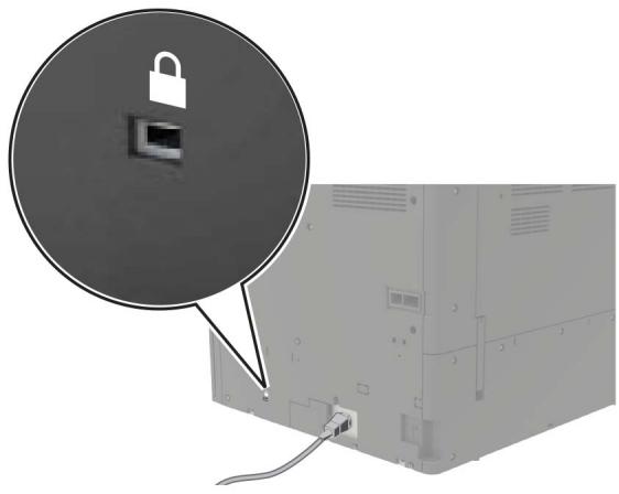 LEXMARK CS921DE - Emplacement du logement de sécurité - 1