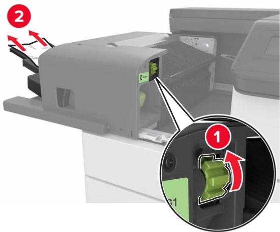 LEXMARK CS921DE - Bourrage papier au niveau de l'unité de finition d'agrafage - 2