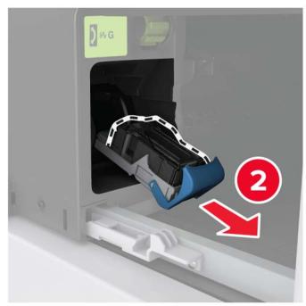 LEXMARK CS921DE - Remplacement de la cartouche d'agrafes dans l'unité de finition d'agrafage - 3