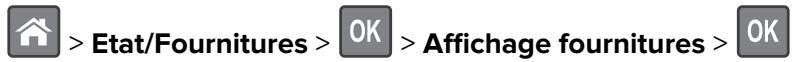LEXMARK MS617DN - Vérification de l'état des pièces et fournitures à partir du panneau de commandes de l'imprimante - 1