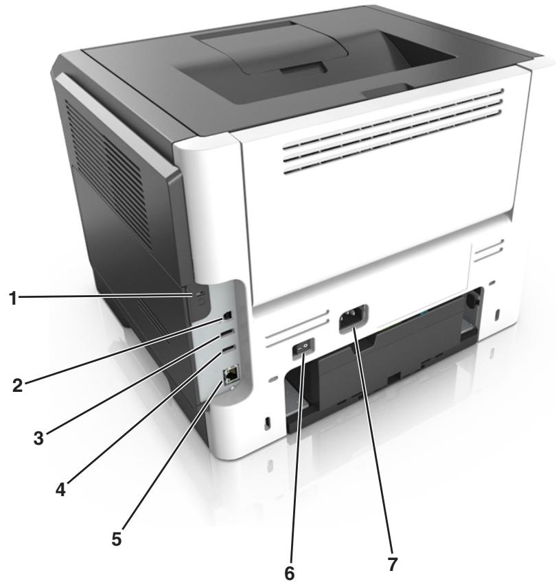 LEXMARK MS617DN - Connexion des câbles - 1