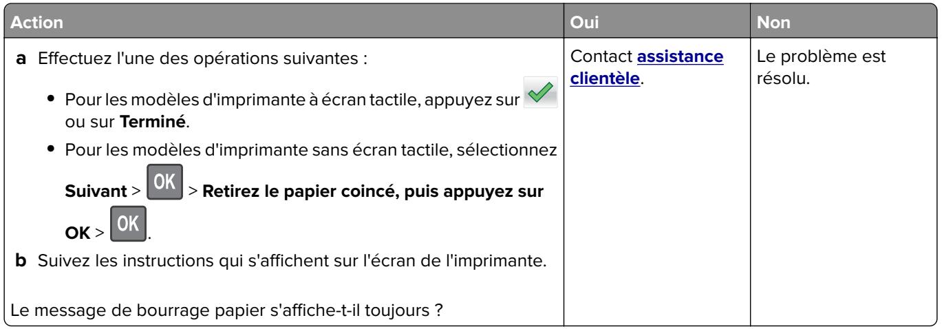 LEXMARK MS617DN - Le message Bourrage papier reste affiché après le dégagement du bourrage. - 1