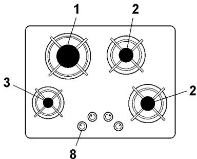AIRLUX AT685HIX - Description des TABLES de cuisson - 1