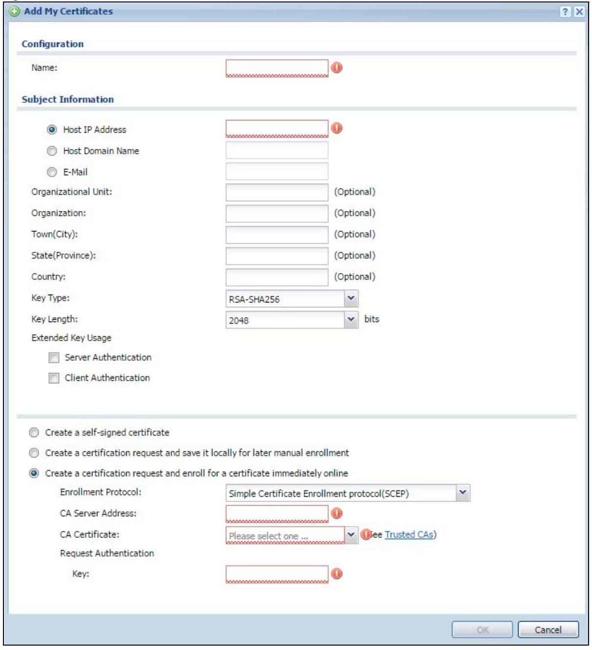 ZYXEL WAC6103D-I - Add My Certificates - 1