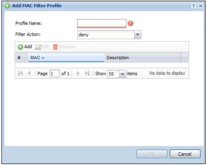 ZYXEL WAC6103D-I - Add/Edit MAC Filter Profile - 1