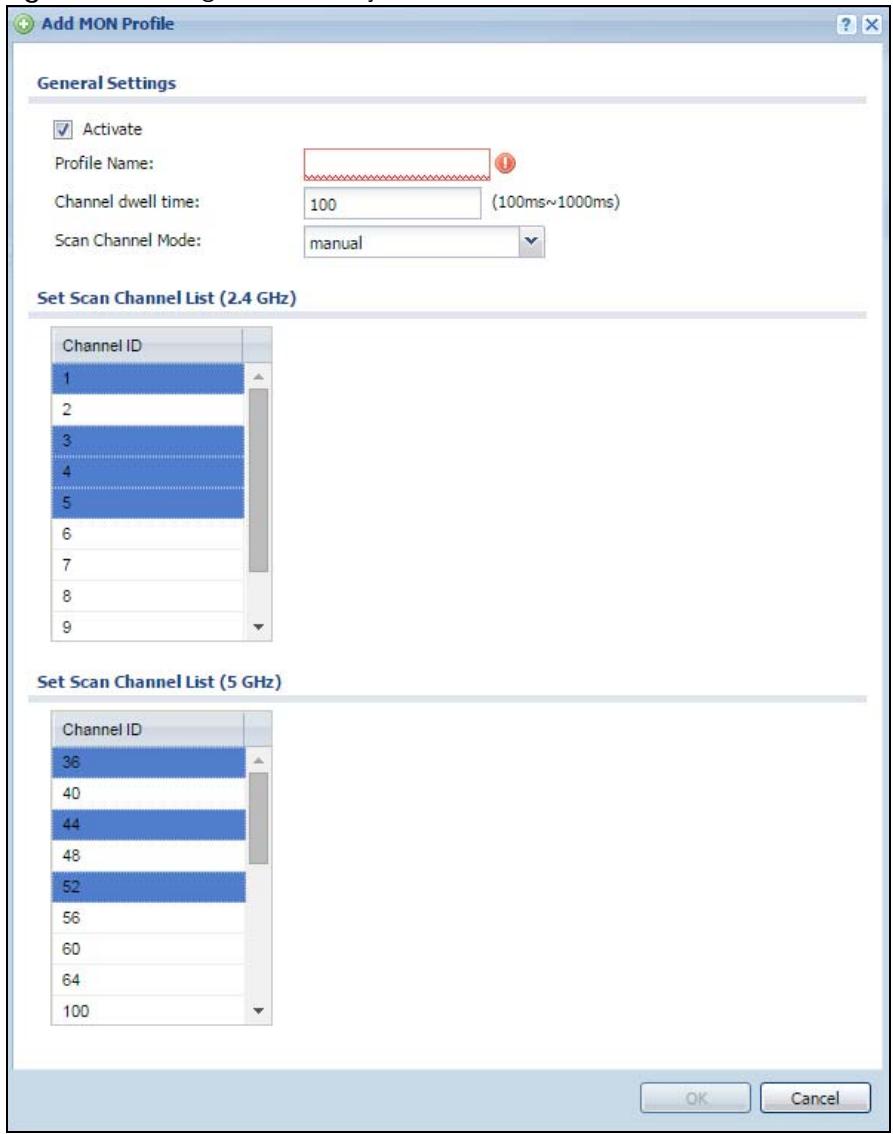 ZYXEL WAC6103D-I - Add/Edit MON Profile - 1