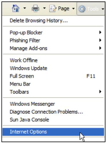 ZYXEL WAC6103D-I - Open Internet Explorer and click Tools > Internet Options. - 1