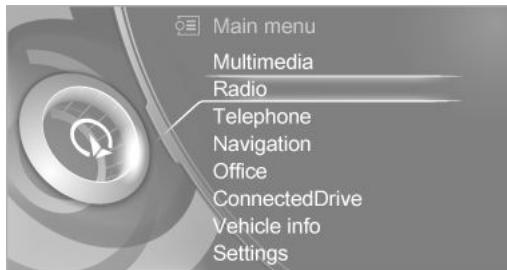 BMW I3 - Selecting menu items - 1