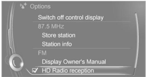 BMW I3 - Opening the Options menu - 2