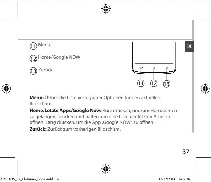 ARCHOS 52 PLATINIUM - Beschreibung des Geräts - 3